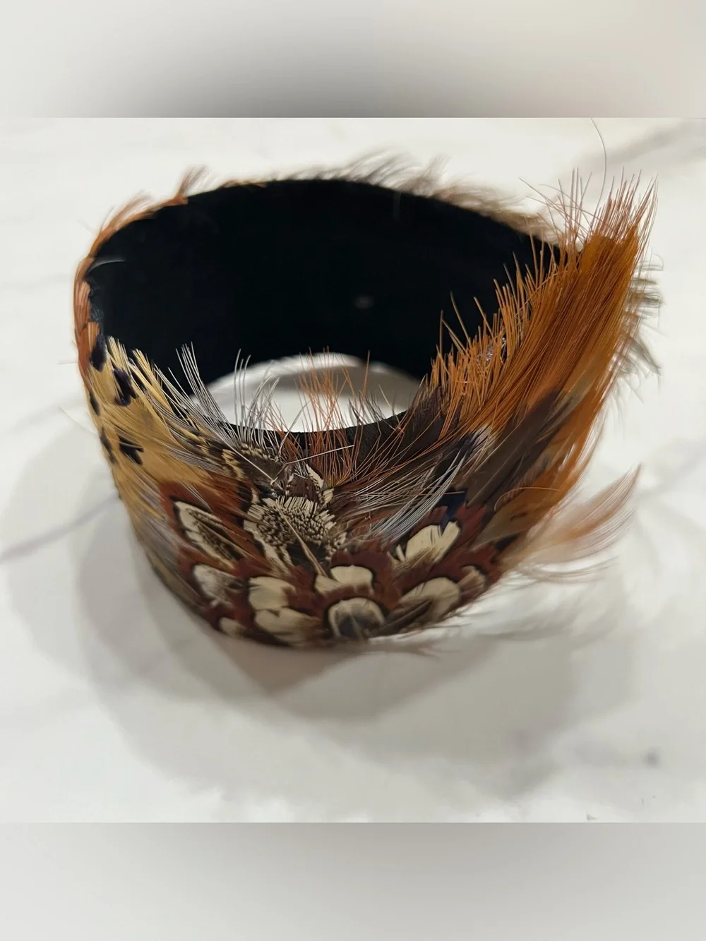 Vintage 40s/50s Pheasant Feather Headband Half Hat Fascinator Pin Up Whimsy